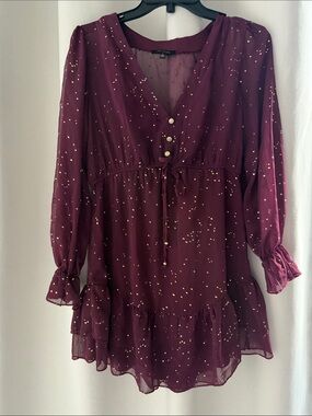 City Studio Plum Tunic with Gold Speckles